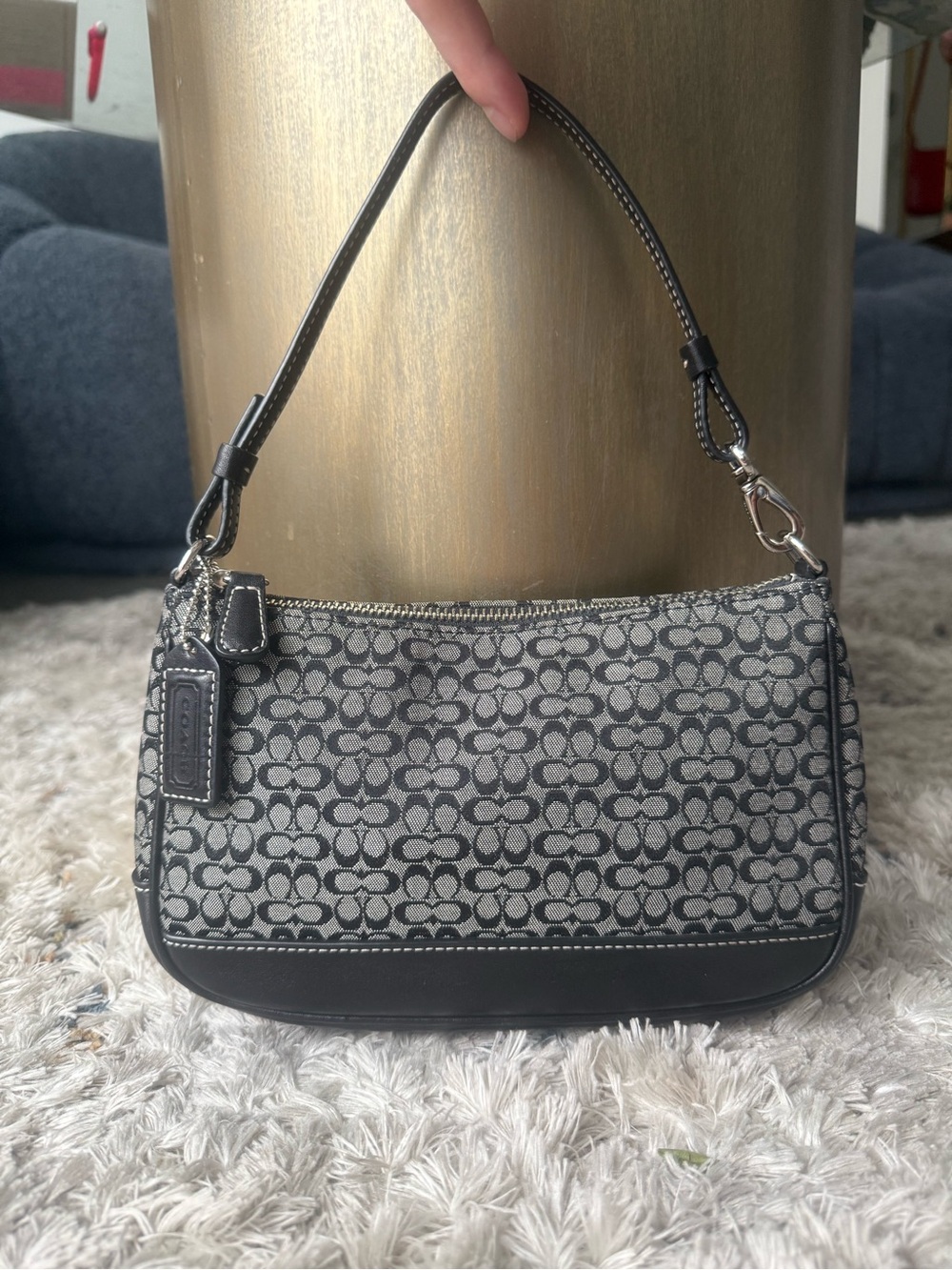 COACH VINTAGE 2002 BLACK & GRAY MINI SIGNATURE DEMI